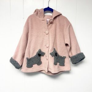 Samara Pink Fleece Winter Coat with Dog Appliqué Pockets 3T